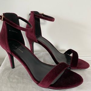 Burgundy Suede Strappy Heels